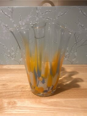Handmade Handkerchief Art Glass Vase- Poland